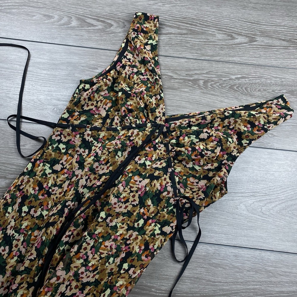 ASOS Women's V-Neck Slip Dress Floral Bust Tie Detail 14 New